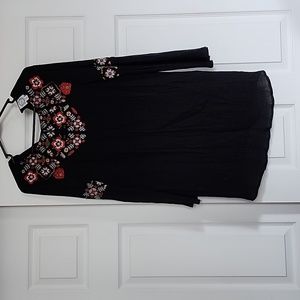 Black dress with embroidery